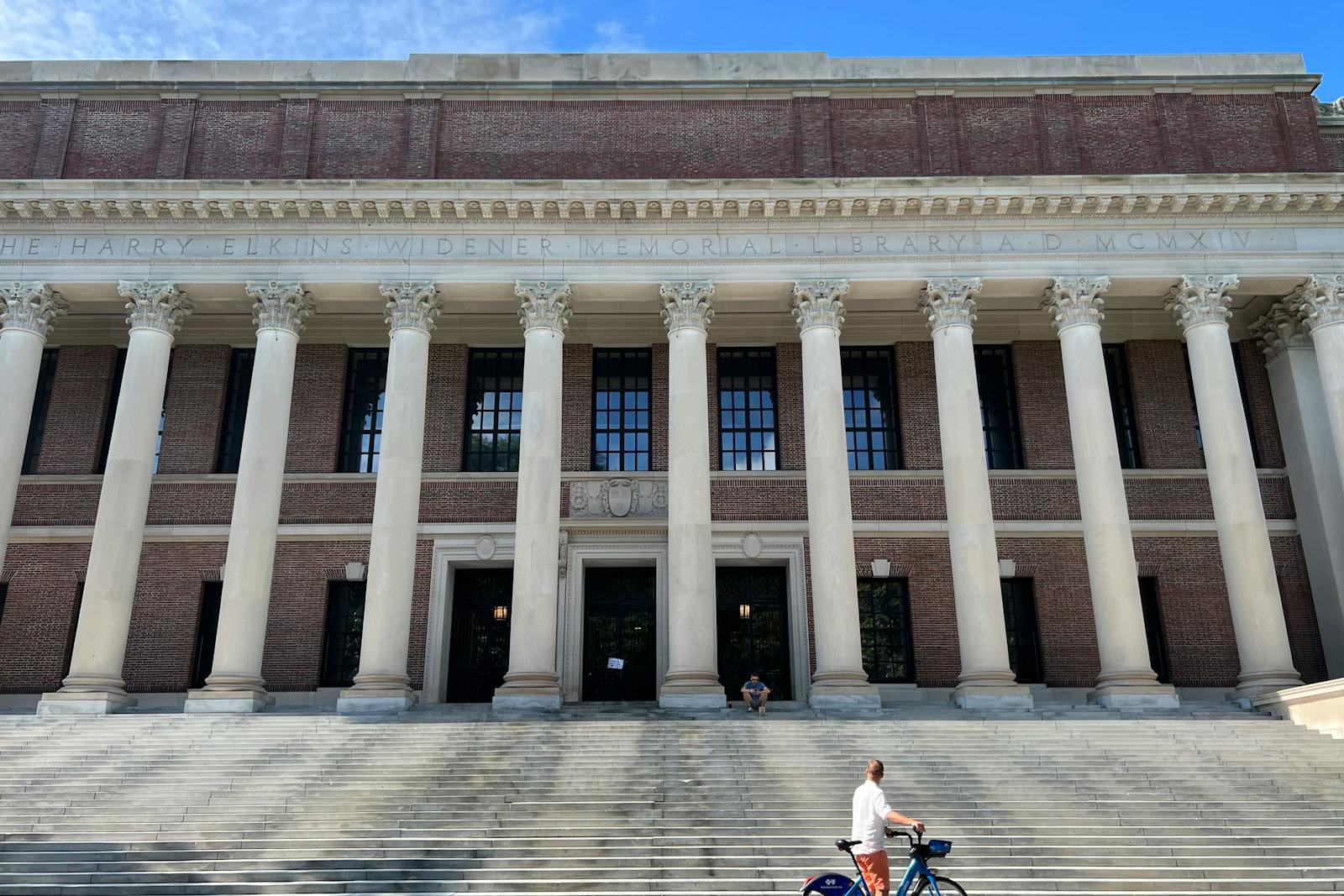 Widener Library steps at Harvard University in Cambridge